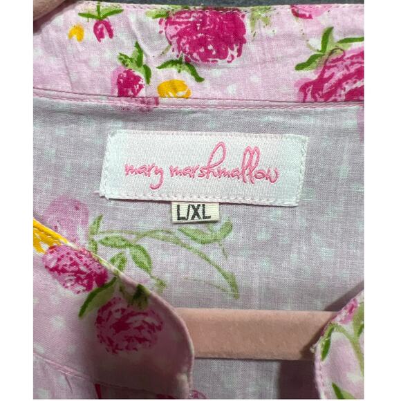 Mary Marshmallow Block Color Flowered Tiered Dress Size L/XL $198 - Picture 7 of 9